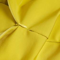 Pre Owned Diane Von Furstenberg Acid Yellow Jersey Oka Sheath Dress M