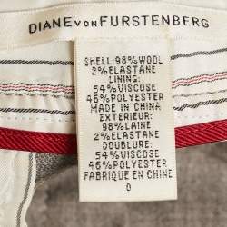 Pre Owned Diane Von Furstenberg Grey Wool Nicollete Trouser S