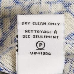 Pre Owned Diane Von Furstenberg Blue Printed Silk Blend Knit Top XS