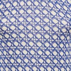 Pre Owned Diane Von Furstenberg Blue Printed Silk Blend Knit Top XS