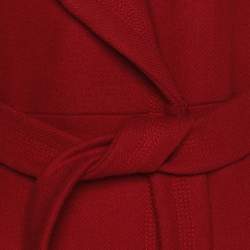 Pre Owned Diane von Furstenberg Red Wool Belted Overcoat S