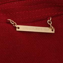 Pre Owned Diane von Furstenberg Red Wool Belted Overcoat S