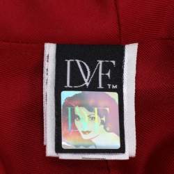 Pre Owned Diane von Furstenberg Red Wool Belted Overcoat S