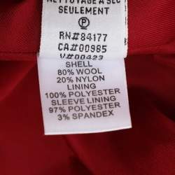 Pre Owned Diane von Furstenberg Red Wool Belted Overcoat S