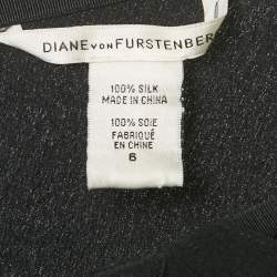 Pre Owned Diane Von Furstenberg Blue Silk Ruffled Asymmetric Skirt M