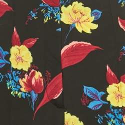 Pre Owned Diane Von Furstenberg Black Printed Crepe Trousers M