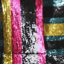 Pre Owned Diane Von Furstenberg Multicolor Sequined Midi Dress M