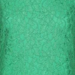 Pre Owned Diane Von Furstenberg Green Lace Full Sleeves Midi Dress L