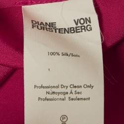 Pre Owned Diane Von Furstenberg Fuchsia Pink Silk Loose Fit Top S