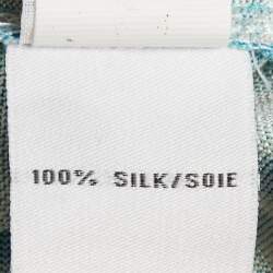 Pre Owned Diane Von Furstenberg Blue Printed Silk Short Wrap Dress M