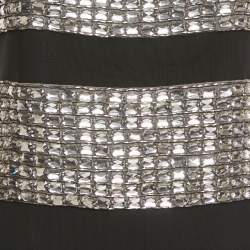 Pre Owned Diane Von Furstenberg Black Embellished Crepe Mini Dress M