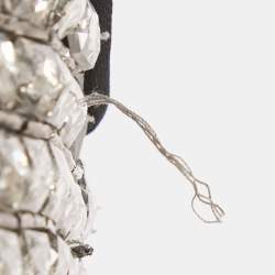 Pre Owned Diane Von Furstenberg Black Embellished Crepe Mini Dress M