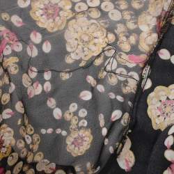 Pre Owned Diane Von Furstenberg Black Printed Silk Halter Neck Dress S