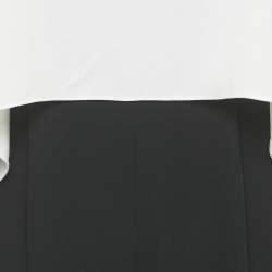 Pre Owned Diane Von Furstenberg Black/White Crepe Strapless Side Tape Jumpsuit S