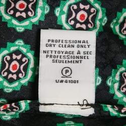 Pre Owned Diane Von Furstenberg Black Printed Silk Flared Jumpsuit S