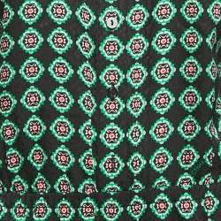 Pre Owned Diane Von Furstenberg Black Printed Silk Flared Jumpsuit S