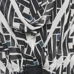 Pre Owned Diane Von Furstenberg Black Printed Silk Pleated Sade Top S