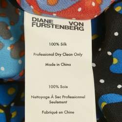 Pre Owned Diane Von Furstenberg Multicolor Printed Silk Maxi Dress S