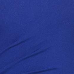 Pre Owned Diane Von Furstenberg Blue Knit Pleat Detail Lali Mini Dress XS