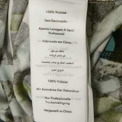 Pre Owned Diane Von Furstenberg Black Carrie Chain Print Jersey Button Front Belted Dress M