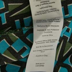 Pre Owned Diane Von Furstenberg Blue Printed Crepe Wrap Effect Eloise Midi Dress L