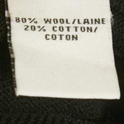 Pre Owned Diane Von Furstenberg Black Wool Blend Stud Detail Cardigan M