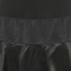 Pre Owned Diane Von Furstenberg Black Knit and Satin Layered Sleeveless Short Dress S