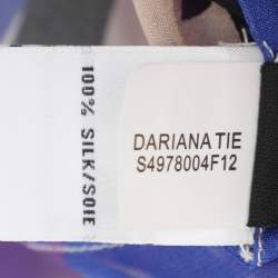 Pre Owned Diane Von Furstenberg Multicolor Printed Chiffon Dariana Tie Long Sleeve Shirt M