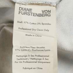 Pre Owned Diane Von Furstenberg Multicolor Paisley Print Cotton Zip Up Midi Skirt M