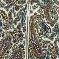 Pre Owned Diane Von Furstenberg Multicolor Paisley Print Cotton Zip Up Midi Skirt M