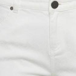 Pre Owned Diane Von Furstenberg White Denim Chainlink Jeans M/Waist 29"