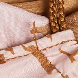 Pre Owned Diane Von Furstenberg Brown/Pink Printed Silk Naro Dress M