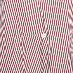 Pre Owned Diane Von Furstenberg Red/White Striped Flared Blouse M