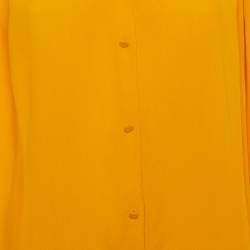 Pre Owned Diane Von Furstenberg Amber Yellow Crepe Karin Blouse S 