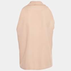 Pre Owned Diane Von Furstenberg Beige Crepe Sleeveless Top S