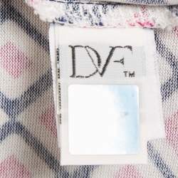 Pre Owned Diane Von Furstenberg Pink Jersey New Julian Mini Wrap Dress M