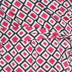 Pre Owned Diane Von Furstenberg Pink Jersey New Julian Mini Wrap Dress M