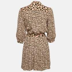 Pre Owned Diane Von Furstenberg Multicolor Printed Silk Wrap Abel Short Dress M