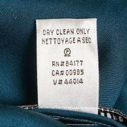 Pre Owned Diane Von Furstenberg Teal Blue Silk Wrap Style Short Dress M