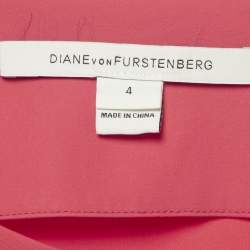 Pre Owned Diane von Furstenberg Pink Jersey Draped Waist Tie Detail Zoe Dress S