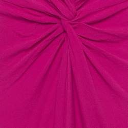 Pre Owned Diane von Furstenberg Pink Crepe Front Twist Elieen Maxi Dress S