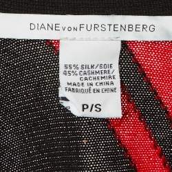 Pre Owned Diane von Furstenberg Black Silk & Cashmere Bonni Open Cardigan S