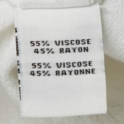 Pre Owned Diane Von Furstenberg White Crepe Karin Top M