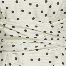 Pre Owned Diane Von Furstenberg Off -White Printed Silk Front Tie Detail Maxi Dress S