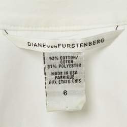 Pre Owned Diane Von Furstenberg White Cotton Como Button Front Shirt M