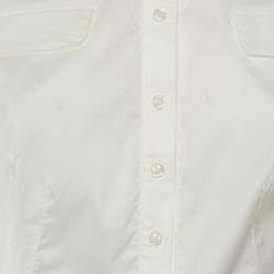Pre Owned Diane Von Furstenberg White Cotton Como Button Front Shirt M