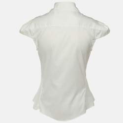 Pre Owned Diane Von Furstenberg White Cotton Como Button Front Shirt M