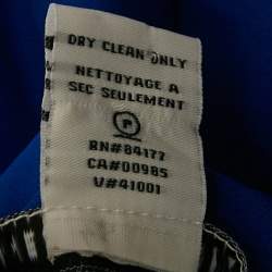 Pre Owned Diane Von Furstenberg Blue Silk Marian Solid Blouse S