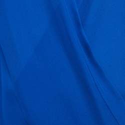 Pre Owned Diane Von Furstenberg Blue Silk Marian Solid Blouse S