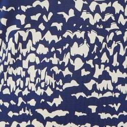 مملوكة مسبقًا فستان ديان فون فورستنبرغ حرير مطبوع أزرق كحلي ضيق مقاس كبير (لارج)